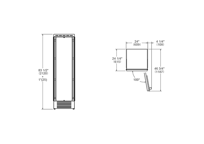 60 cm kylskåp för inbyggnad, för panel